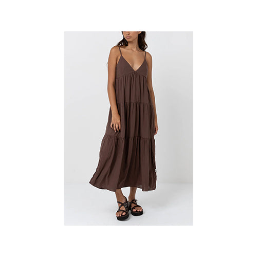 rhythm classic tiered midi dress Rhythm Classic Tiered Midi Dress
