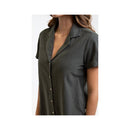 Rhythm Women's Linen Cuffed Button Up Shirt