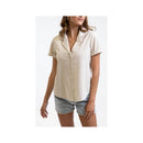 Rhythm Women's Linen Cuffed Button Up Shirt