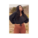 Spiritual Gangster Ballet Rib Drawstring V-Neck