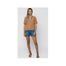 Orb Nina Roll Cuff Short Sleeve Shirt