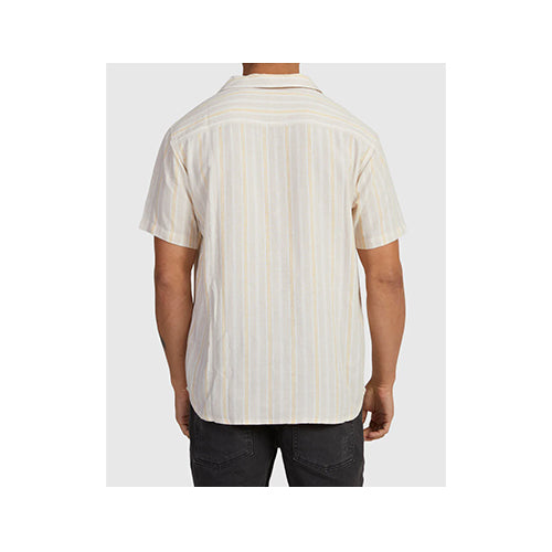 RVCA Men's Beat Stripe Short Sleeve Button Up