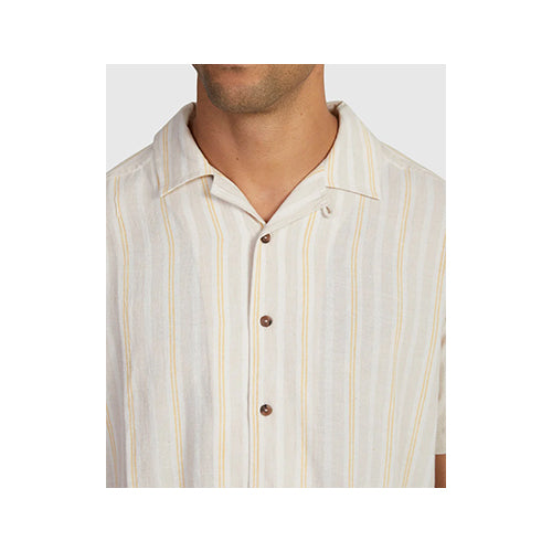 RVCA Men's Beat Stripe Short Sleeve Button Up