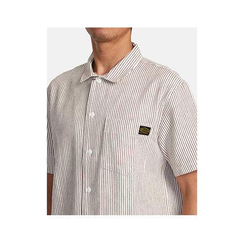 RVCA Men's Dayshift Striped Short Sleeve