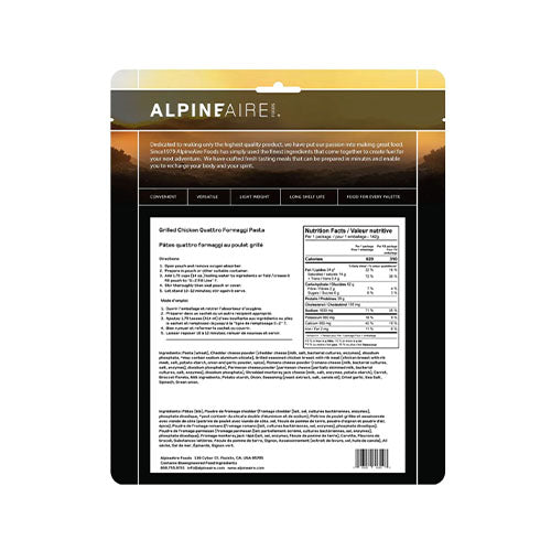 AlpineAire Grilled Chicken Quattro Formaggi Pasta