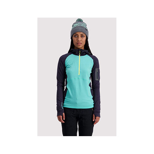 Mons Royale Women's Ascend Mid Half Zip Hood