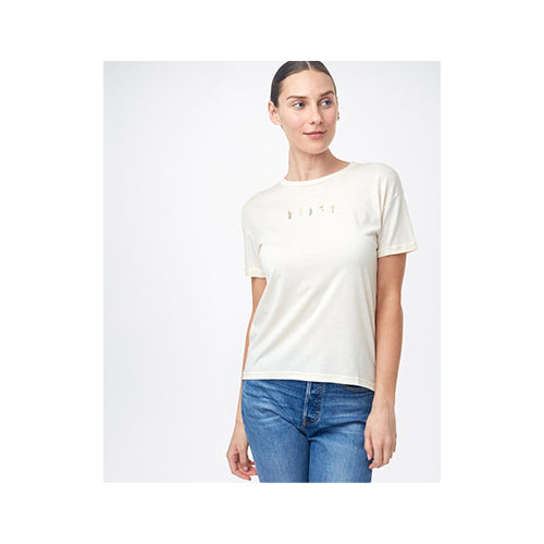TenTree Women's River Flowers Embroidery T-Shirt