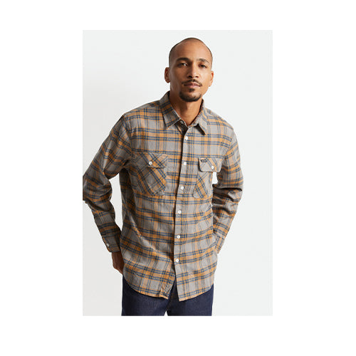 Brixton Men's Bowery Stretch L/S Crossover Flannel