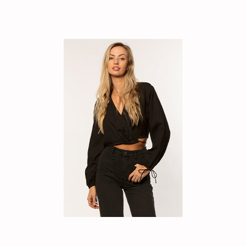 Amuse Society Women's Cheers Long Sleeve Woven Top