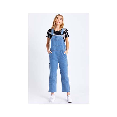 Brixton Women's Christina Denim Crop Overalls