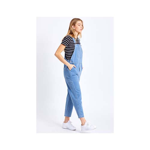 Brixton Women's Christina Denim Crop Overalls