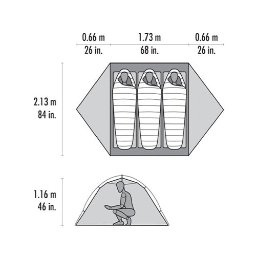 MSR Hubba Hubba 3 Tent - 3 Person Backpacking Tent