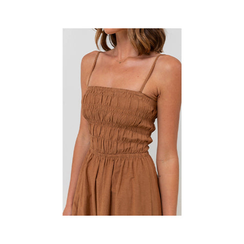Rhythm Women's Classic Shirred Midi Dress