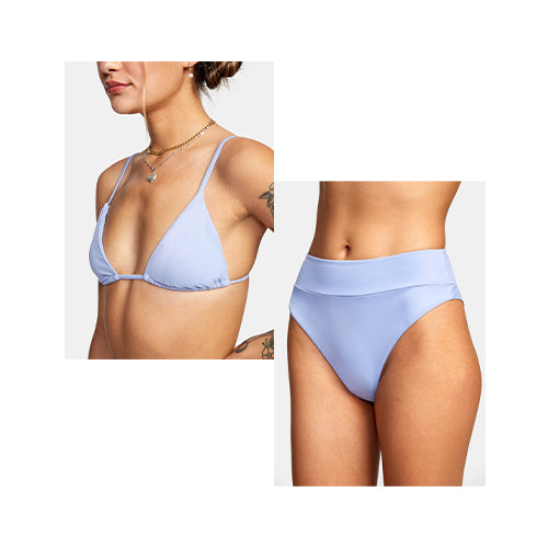 RVCA Solid Slide Tri Top/High Rise Bottoms Bikini